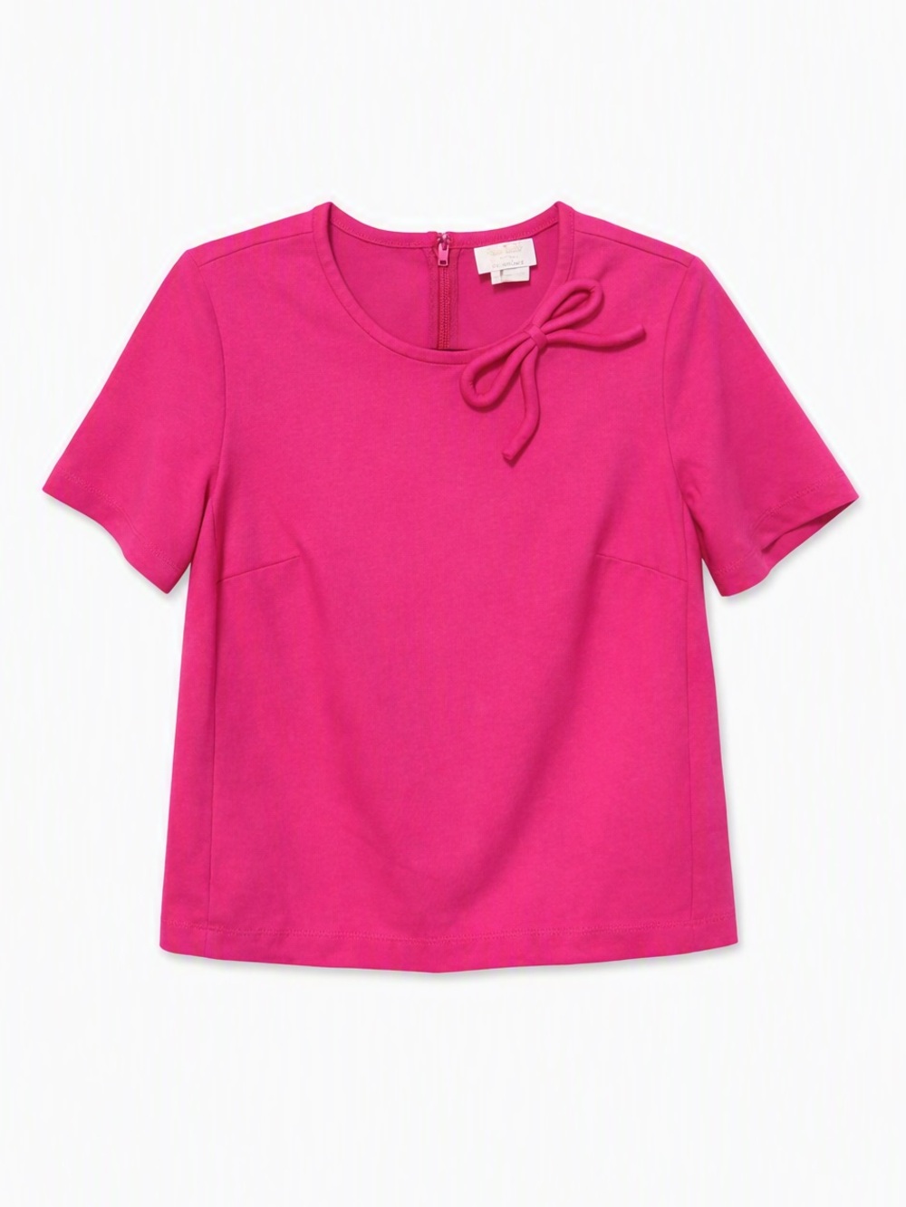 Kate Spade Vibrant Pink Short-Sleeve Top with Decorative Bow Size 8